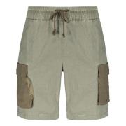 John Elliott Elastiska Bermuda Shorts med Fickor Green, Herr