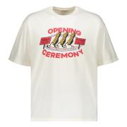 Opening Ceremony Tryckt Crew-neck T-shirt Beige, Herr