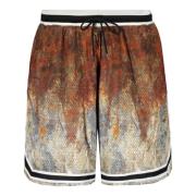 John Elliott Randiga Bermuda Shorts med Elastisk Midja Multicolor, Her...