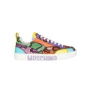 Moschino Kontrasterande låga sneakers Multicolor, Dam