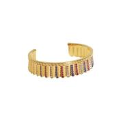 Versace Guldtonad Metallarmband med Kristalldetaljer Yellow, Dam