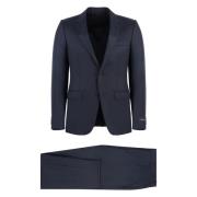 Ermenegildo Zegna Ull Silke Kostym Blue, Herr