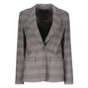 Lorena Antoniazzi Ullblazer Reverskrage Stiligt Design Gray, Dam