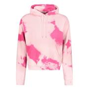 John Elliott Tie Dye Bomull Hoodie Pink, Herr