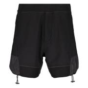 Dsquared2 Maxi Print Sweatshorts med Tekniska Tyginsatser Black, Herr