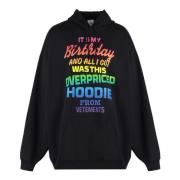 Vetements Tryckt Unisex Hoodie Black, Herr