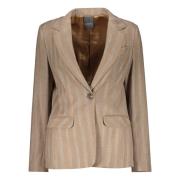 Lorena Antoniazzi Ull single-breasted blazer med slagkrage Beige, Dam