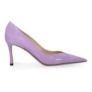 Jimmy Choo Mocka Pointy-toe Pumps med Läderinsatser Purple, Dam