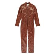 Ferrari Stilren läder jumpsuit med fickor Brown, Dam