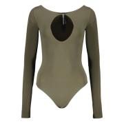 Andrea Adamo Jersey Bodysuit med Urklipp Green, Dam