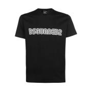 Dsquared2 Tryckt Crew-neck T-shirt Black, Herr