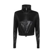 John Richmond Stilren Cropped Zip Sweatshirt Black, Dam