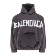 Balenciaga Vintage Logo Huvtröja Gray, Herr