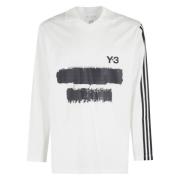 Y-3 Grafiskt Logo Långärmad Skjorta White, Herr