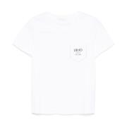 Liu Jo Vit Logo Print Crew Neck T-shirt White, Dam