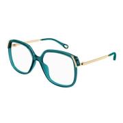 Chloé Oversized fyrkantig ram med metalltempel Green, Unisex