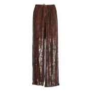 Dries Van Noten Paljett vida byxor Marrone Brown, Dam