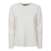 Max Mara Studio Vit Jersey Långärmad Topp White, Dam