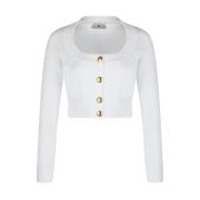 Elisabetta Franchi Vit Kofta med Majsting White, Dam