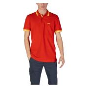 Hugo Boss Röd Plain Cotton Polo Skjorta Red, Herr