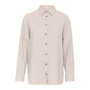 InWear Oversized Skjorta Bluser Haze Melange Beige, Dam