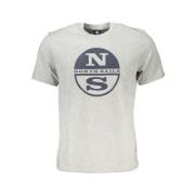 North Sails Grå Bomull Tryck Logo T-shirt Gray, Herr