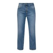 Dondup Ljus Denim Straight Leg Jeans Blue, Dam