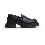 Marni Eleganta Läderloafers för Kvinnor Black, Dam