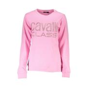 Cavalli Class Rosa Bomullströja med Strass Pink, Dam