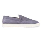 Brunello Cucinelli Mocka Loafers Gummisula Tillverkad i Italien Gray, ...