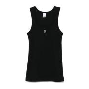 Pinko Svart Ärmlös Top med Scoop Neck Black, Dam