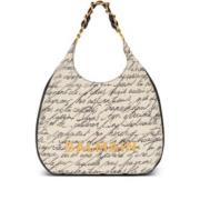 Balmain Mjuk Hobo Skuldväska White, Dam