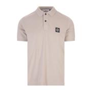 Stone Island Brun Polo Skjorta med Compass Logo Brown, Herr