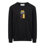 Iceberg Puder vit crewneck sweatshirt i scuba tyg och logotyp Black, H...