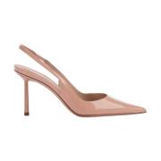 Le Silla Nude Patent Slingback Stiletto Klackar Beige, Dam