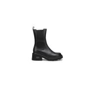 Cult Klassiska Svarta Läder Chelsea Boots Black, Dam