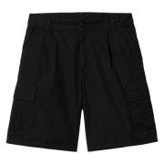 Carhartt Wip Svarta Cargo Shorts med Logo Badge Black, Herr