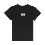 MM6 Maison Margiela Svart Bomull T-shirt med Numeriskt Logotyp Black, ...