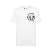 Philipp Plein Vit T-shirt med Fantasiprint White, Herr