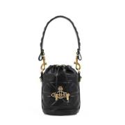 Vivienne Westwood Svart Bucketväska med Kitty Design Black, Dam