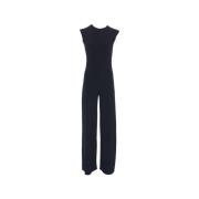 Norma Kamali Blå Ärmelös Jumpsuit Elegant Rund Hals Blue, Dam