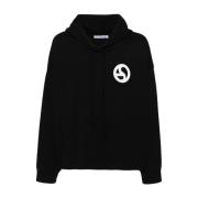 Acne Studios Svart Logotyp Huvtröja Sweatshirt Black, Herr