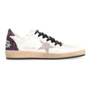 Golden Goose Star Glitter Sneakers med slitna detaljer White, Dam