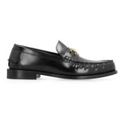 Versace Guldton Metall Läder Loafers Black, Herr