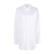 Maison Margiela Vit Bomull Poplin Skjorta White, Dam