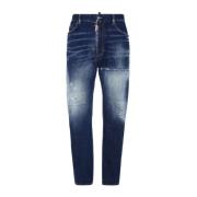 Dsquared2 Marinblå Distressed Denim Jeans Blue, Herr