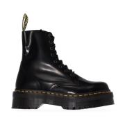 Dr. Martens Svarta läder Jadon plattform stövlar Black, Dam