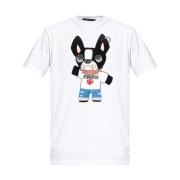 Dsquared2 T-shirt med Grafiskt Tryck och Crew Neck White, Herr