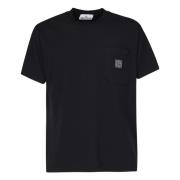 Stone Island Svarta T-shirts och Polos med Ficka Black, Herr