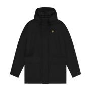 Lyle & Scott Svart Huva Vinterjacka med Fickor Black, Herr